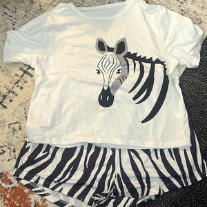 Zebra shirt and short sleep set